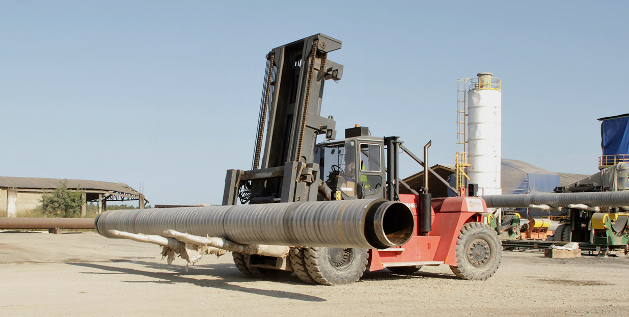 May 17 - Dec 17: Heavy duty lifting equipment provided to support Amaja Tubular Services Concrete Pipe Coating Project in Takoradi.